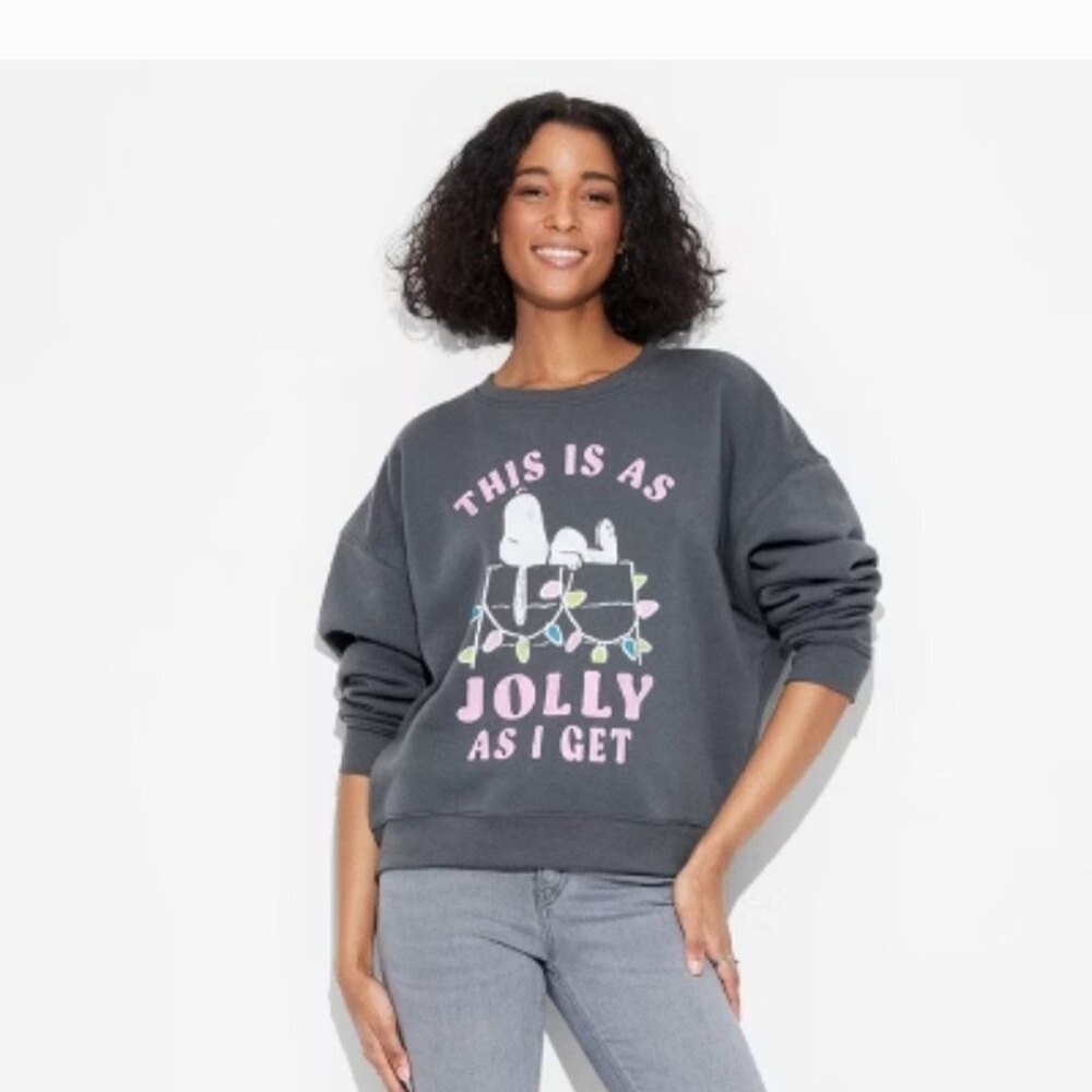 Snoopy Graphic Women's Gray Sweater